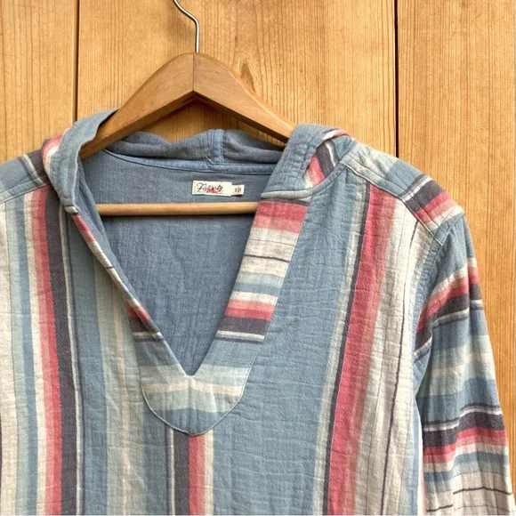 Faherty V-Neck Striped Hoodie Day Tripper Sz Small - Picture 2 of 5